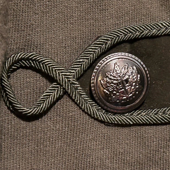 Torrid Size 4 Olive Green Military-Style Sweatshirt Jacket with Embellishments - Picture 3 of 5